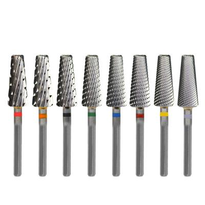 China Small Size Stainless Steel Carbide Drill Bit--5XC--F-- Manicure Pedicure Nail Care Tool Barrel Drill Machine Nail Bit for sale