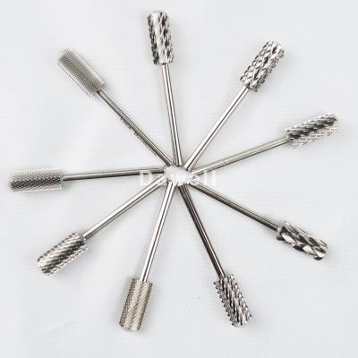 China Large Stainless Steel Barrel Nail Manicure File Tools Rounded Nail Top Drill Bit -3/32