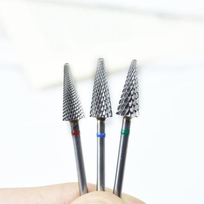 China Stainless Steel Popular Nail Folder Electric Nail Drill Carbide Bit 5 in 1 Bits Finger Skin Nail Polishing Drill Bit for sale