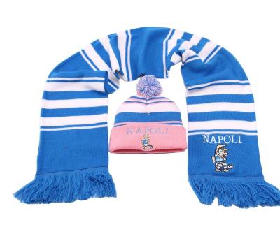 China Fashion\new hot sale hot sale customized comfortable\durable European and American popular jacquard thick winter scarf hat knitted set for sale