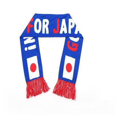 China Long New Customized Embroidered Knitting Scarf Logo World Cup Soccer Team Club Scarf Fan Souvenir Double Sided for sale