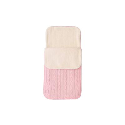 China New Customized Thickened Warm Acrylic Yarn Knitted Baby Blanket Anti-static Wrap Velvet Plus Knitted Blanket for sale