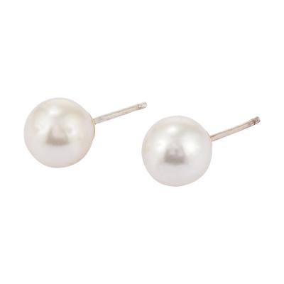 China 2022 New Arrival Engagement Wedding Gift Simple Classic Style High Quality 925 Sterling Silver Pearl Stud Earrings for sale