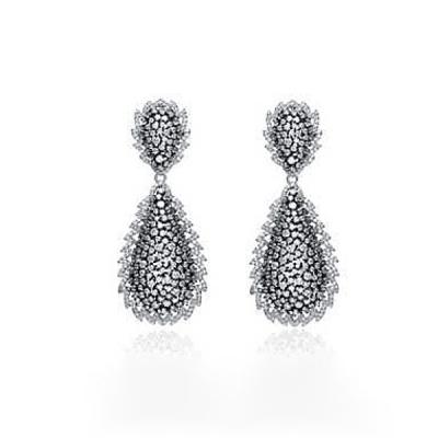 China New Arrival Birthday Engagement Gift Casual/Sporty Rhodium Plated CZ 925 Sterling Silver Glitter Tear Drop Earrings For Women for sale