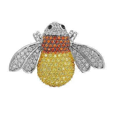 China Bee Design CZ Stone Pave Silver Bee Design Animal Baby Bee Brooch Pins for sale