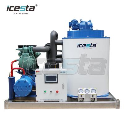 China Industrial Icesta 8 Ton Flake Ice Machine Kp80 With High Efficiency Fish Meat Plant for sale