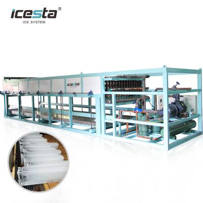 China Hotels Icesta 10 30 50 tons block ice machine container with mobile cold room plant for sale