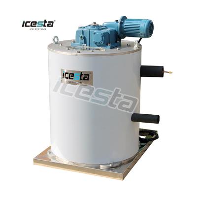 China Icesta Industrial Commercial Ice Flaker 300kg Industrial To 3T Flake Ice Makers Drum Evaporator for sale