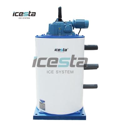 China ICESTA Industrial CE Approved Automatic Flake Ice Maker Drum Evaporator Ammonia Ice Plant for sale