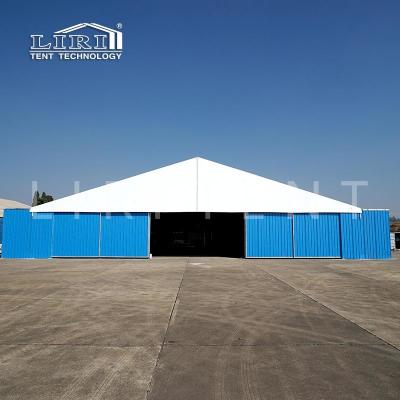 China A shaped Military warehouse tent with large entrance and hard walls for sale for sale