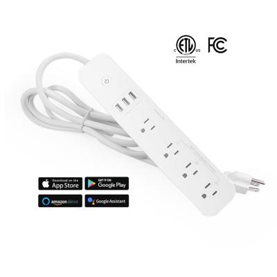 China Amazon Home Google Alexa Tuya Electric Residential / Multipurpose Smart USA OEM Wifi Controlled Power Outlet With USB for sale