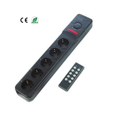 China 230V 10A Euro EU Extension Cable Residential / General Purpose Remote German Socket With Surge Protector for sale