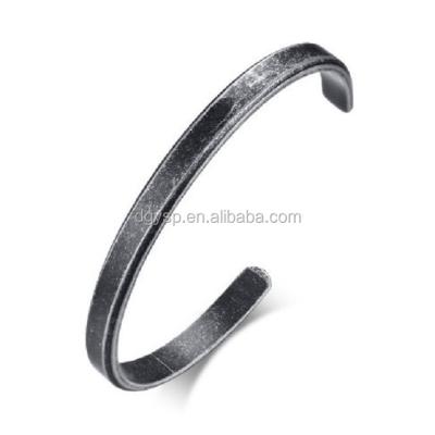 China Fashionable Inspire Stainless Steel Jewelry Fashion Simple Black Open Matte Bracelet Bangle Bracelet For Women for sale