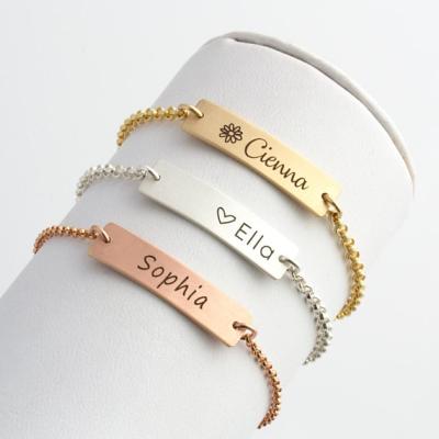 China Trendy Inspire Jewelry Personalized Baby Bangle Bridesmaids Name Bangle for sale