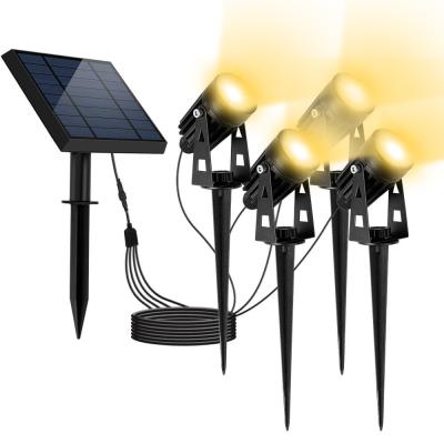 China Aluminum Outdoor Waterproof Bright Solar Powered Spike Spot Solar Powered Flood Garden Solar Spotlights Lawn Tree Solar Led Light for sale