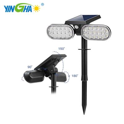 China Solar Outdoor Led Lighting White Garden Lamp Floodlight Body Battery Garden Light With Sensor Controller for sale