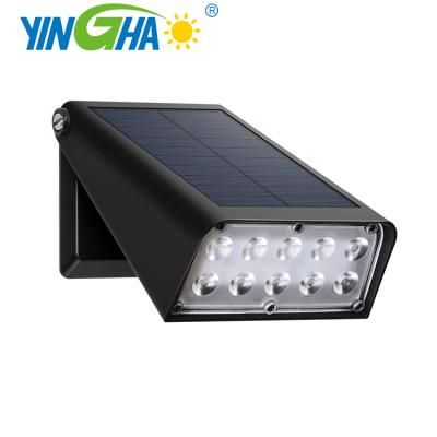 China Waterproof Solar Collector White Light Garden Wall 10 LED Outdoor LED Garden Lamp for sale