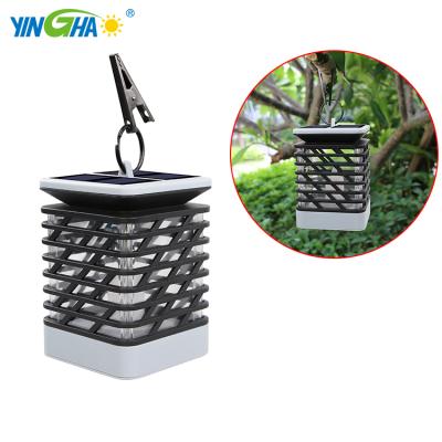 China Artificial Garden Flame Lamp Hanging Lights Multi Solar Decorative Outdoor Garden Light Christmas Easter Lantern for sale