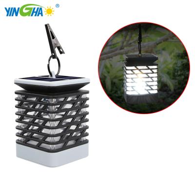 China Outdoor Decorative Solar Christmas Lights Fire Effect Garden Lantern Forest Led Table Lamp Flame Garden Lantern for sale