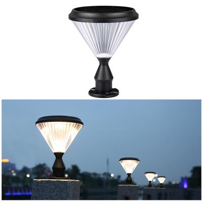 China ABS Plant Solar Landscape Gate Garden Lamp Led Outdoor Bollard Lighting Fence Post Solar Post Pillar Light for sale