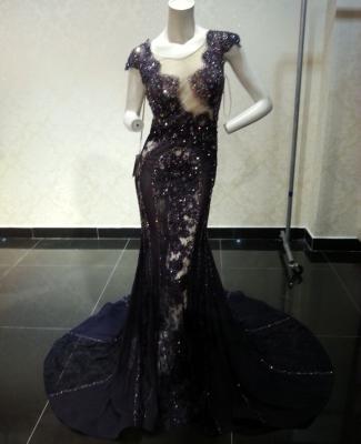 China High End Dubai Rhinestone Anti-Static Women Evening Dresses for sale