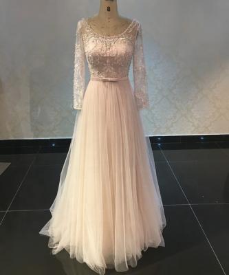 China Anti-wrinkle Engagement Wedding Dress Evening Dress Puffy Long Sleeve for sale