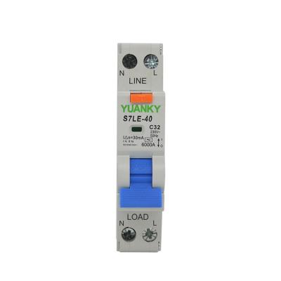 Chine S7LE-40 Series RCBO Circuit Breaker 6, 10, 16, 20, 25, 32, 40A Rated Current Resdual Current Overload Industrial à vendre