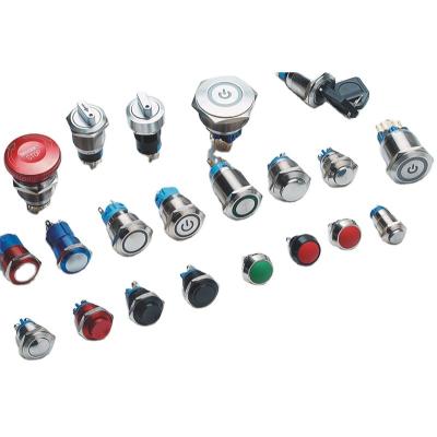 Cina Pushbutton manufacturer HW-PB22 custom pattern AC/DC metal signal lights and button switches in vendita