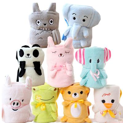 China Wholesale Cartoon PORTABLE Coral Fleece Baby Swaddle Blanket Double Sided Super Soft Fleece Baby Blanket for sale