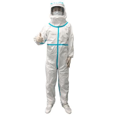 China In Stock Coverall Medical Protective Suit Disposable Safety Clothing Hospitcal lab factory household for sale