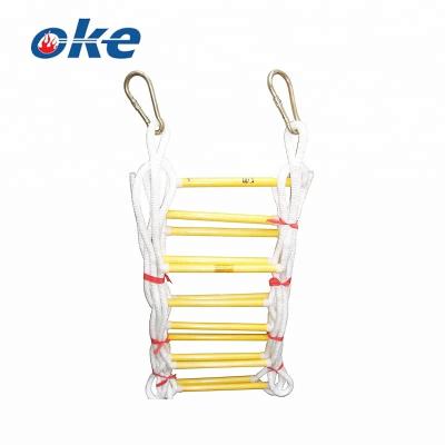 China Folding Ladders Portable Fire Rescue Polypropylene Climbing Fiber Mixed Steel Hook Steel Wire Folding Rope Ladder for sale