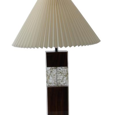 China Wholesale Europe Fashion Design Hotel Table Lamp Epoxy White Black Walnut Table Lamp Table Lamps for sale