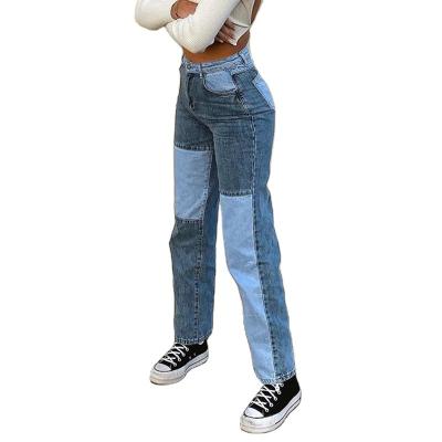 China QUICK DRY manufacturers wholesale women's Europe and America charming color jeans 2022 fashion high waist pants women's straight jeans for sale