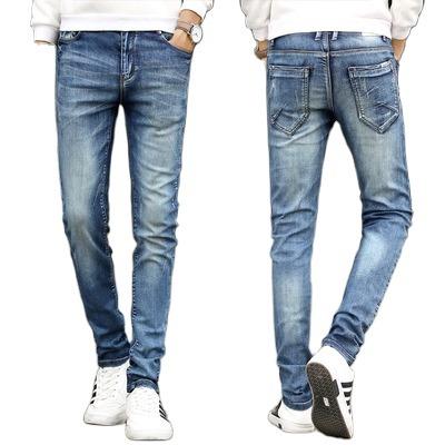 China Factory direct wholesale thin elastic calfskin QUICK DRY pants European casual pants and American men's retro jeans for sale