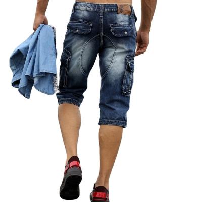 China Factory Design New Design Anti-wrinkle Fashion Wholesale Men's Jeans Shorts Belt Pocket Tight Jeans Men's Shorts for sale