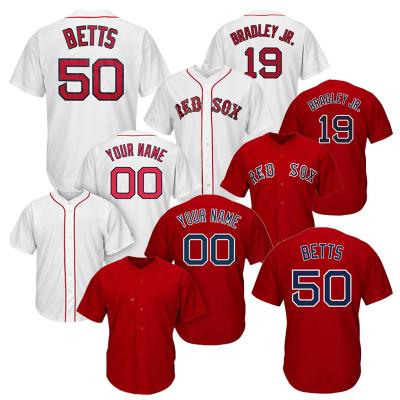 China JR Custom Embroidery #50 Betts #10 Bradley Antibacterial Baseball Tank Top Youth Men's Custom Embroidery Your Name Logos Boston Baseball Shirts Uniforms for sale