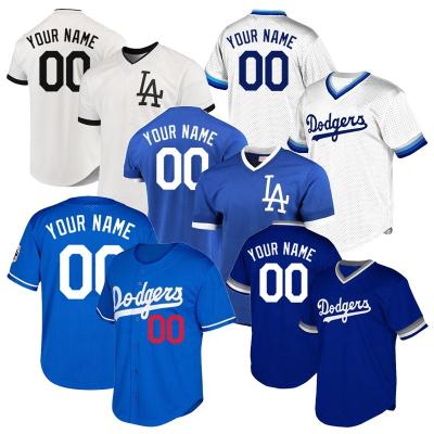 China #00 Customized Antibacterial Your Name And Numbers Mens Quilted Baseball Tank Top Sublimated Embroidery Los Angeles Baseball Uniform Shirts for sale