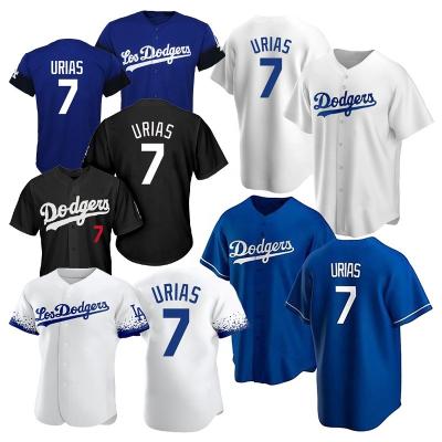 China New Arrivals Los Angeles Antibacterial Mens Baseball Jersey Quilted Embroidery Sublimated 100 Polyester Breathable Baseball Uniforms #7Urias for sale