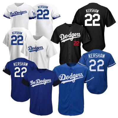 China New Arrivals Antibacterial Men's Dodgers #22Kershaw Adult Baseball Tank Top Stitched Embroidery Los Angeles Baseball Sublimated Uniform Shirts for sale