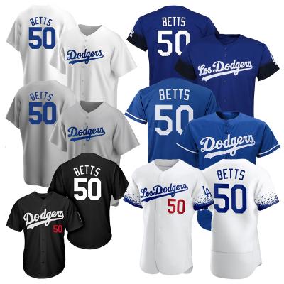 China New Arrivals Youth Antibacterial Mens Dodgers #50 Betts Baseball Tank Top Stitched Embroidery Los Angeles Baseball Sublimated Uniform Shirts for sale