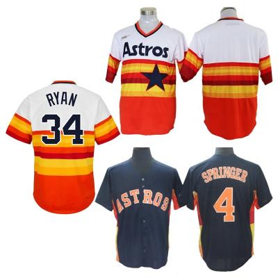 China Whosale Antibacterial Houston Astros Jerseys Baseball #34Ryan #4Springer #7BiggiosublimatEmbroidery 2#Bregman 27#Jose Altuve Baseball Uniforms for sale