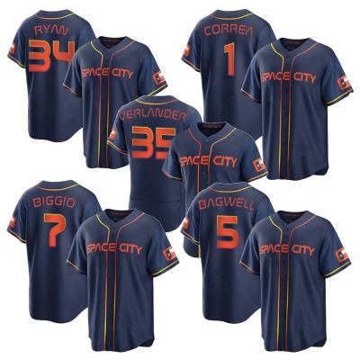 China New 2022 Antibacterial Whosale Embroidery Astros Baseball Shirts 34 Ryan 1 Correa 7 Biggio 5 Bagwell 35V Erlander Baseball Tank Tops for sale