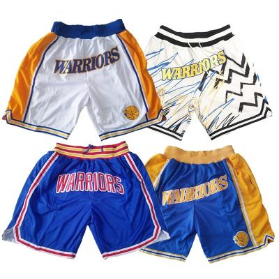 China Anti-Bacterial 2022 NEW Custom Logo NBA-Team Vintage Basketball Warriors Shorts Sublimated Mesh Print Flower Men Shorts Basketball Pants for sale