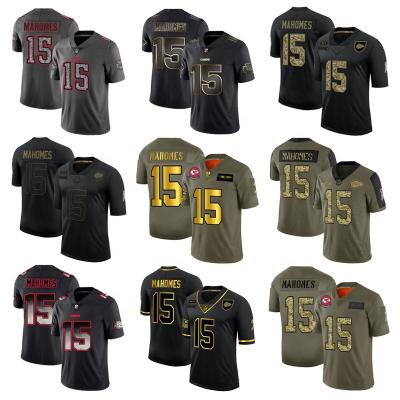 China Custom Wholesale Antibacterial Embroidery Mens American Football Jerseys #15 Best Quality Kansas City Football Mahomes Sports Uniform for sale