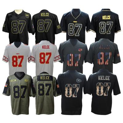 China Wholesale High Quality Antibacterial Travis Kelce #87 Kansas Mens Football Sports Wear 2022 New Design Embroidery American Football Tank Tops for sale