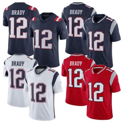 China Antibacterial High Quality Mens Soccer Wear Stitched Embroidery 12# Tom Brady 87#Gronkowski 26# Michel American Football Jerseys for sale