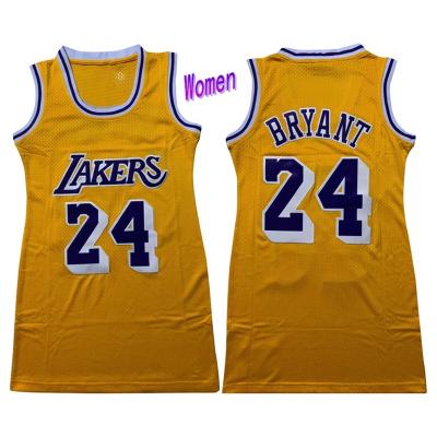 China #24 Bryant Laker Basketball Jersey Dress Antibacterial Stitched Mesh Los Angeles Basketball Customized Uniform Sportswear For Women for sale