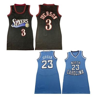 China Comfortable Embroidered Tank Top Dresses #3wade #7Durant #34Milwaukee #15Raptors Women's Basketball Tank Top Antibacterial Polyester Wholesale Dress for sale