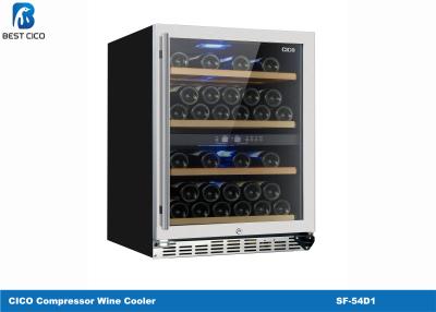 China Stainless Steel Dual Temperature Wine Fridge , Small Dual Zone Wine Refrigerator SF-54D1 for sale