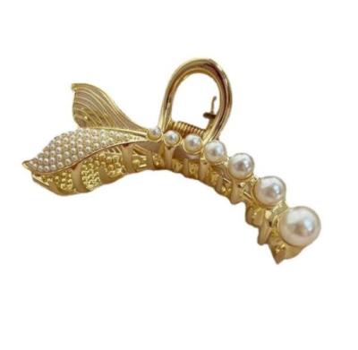 China Hongmei HC016 Korea Central Institute of Statistics Female Back Head Clip Rhinestone Bath Hair Clip Fashionable Hair Claw Fish Tail Headdress for sale